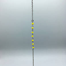 Срібний браслет на ногу жовтий циркон  Розмір 24+3 Срібло 925