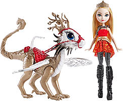 Лялька Евер Афтер Хай Епл Вайт Ігри Драконів Ever After High Dragon Games Apple White Doll and Braebyrn Dragon