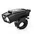 Велосипедний ліхтар BK-1920 з вело комп'ютером і дзвінком, 2 LED дальній-ближній, чорний, фото 2