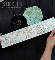 Наліпки колір "золото", сет Flowers з 6 шт. Art Resin Stickers. Для технік ResinArt