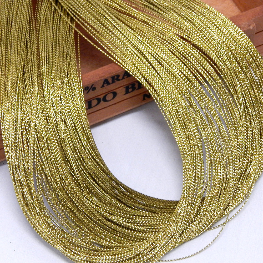 Декоративний металізований шнур 0,5 мм, світле золото (5 м)