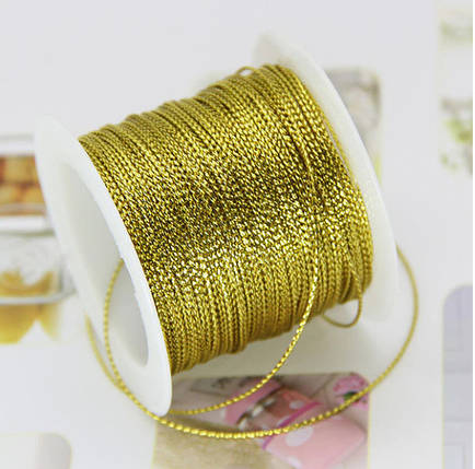 Декоративний металізований шнур 1 мм, золото (5 м), фото 2