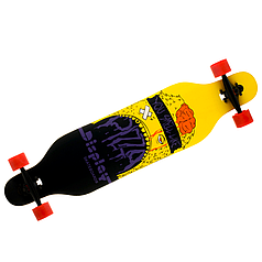 Лонгборд 880 Pizza дерев'яний професійний з канадського клена (чорно-жовтий)
