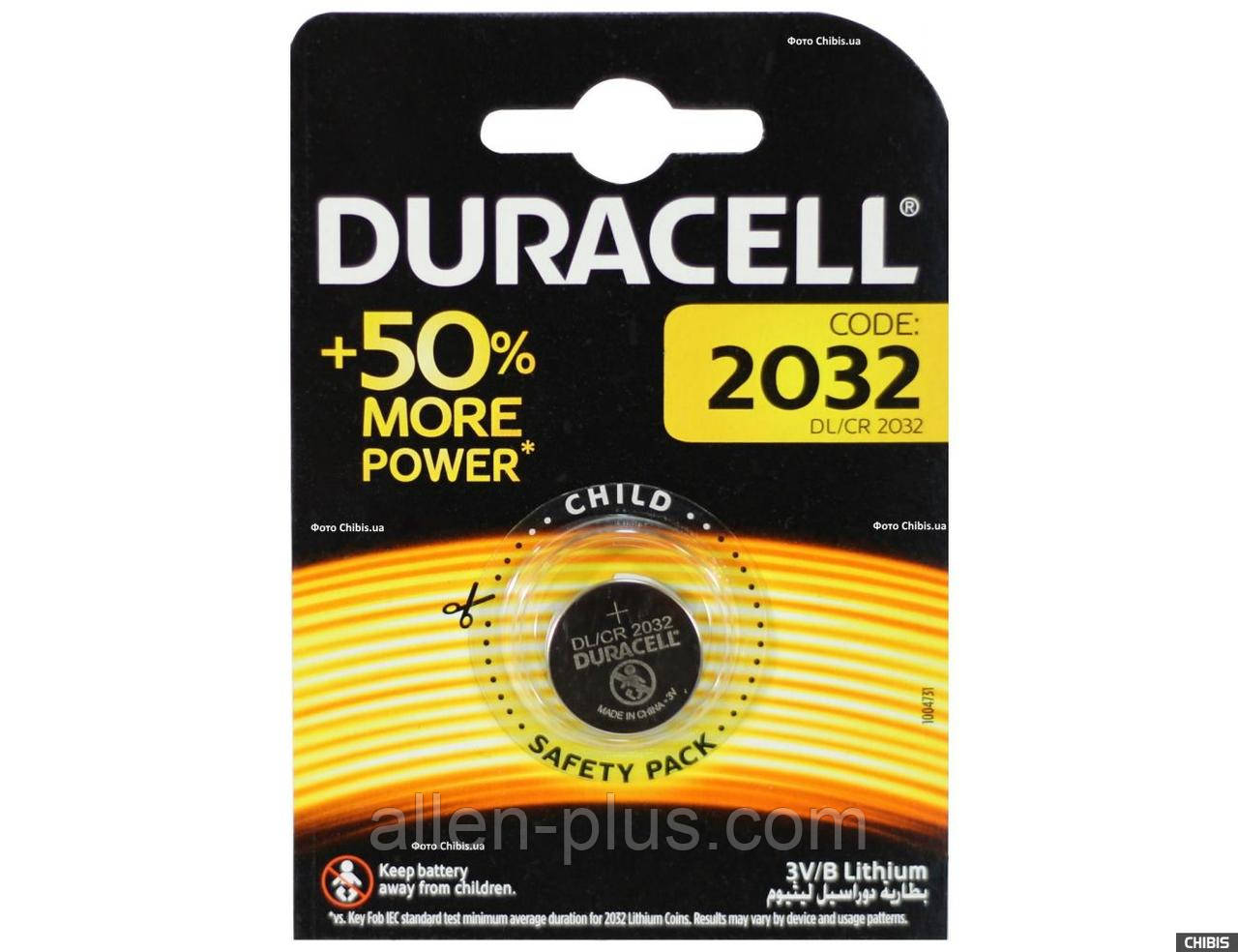 Батарейка літієва DURACELL Lithium CR2032 3V 1 pc BLISTER CARD