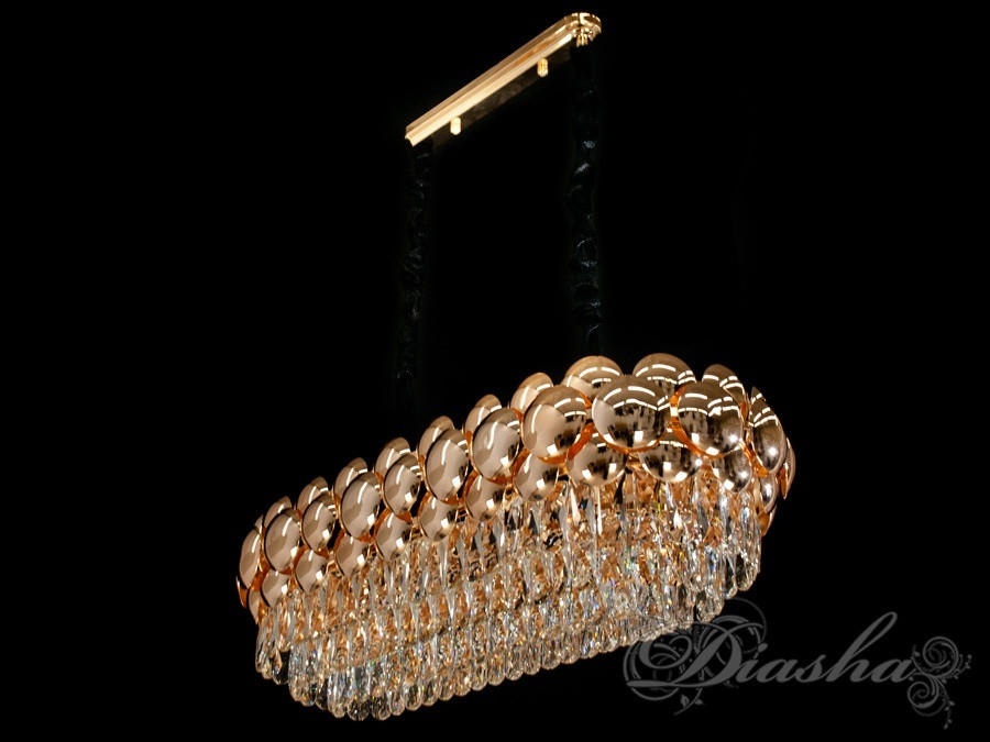 Кришталева люстра овальної форми для вітальні QS6608/800x350G, фото 1