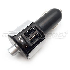 Автомобільний Bluetooth FM-трансмітер модулятор 2.4 A (2USB), сірий, фото 2