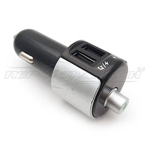 Автомобільний Bluetooth FM-трансмітер модулятор 2.4 A (2USB), сірий, фото 2