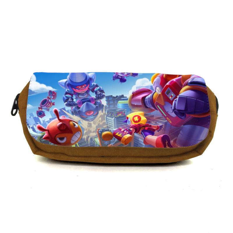 Шкільний пенал Бравл Старс органайзер універсальний (Brawl Stars — 0053) жовтогарячий, фото 1