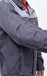 Куртка робоча СІТІ-МАЙСТЕР, 100% бавовна 260г/м2, сірий/світло-сірий, фото 4