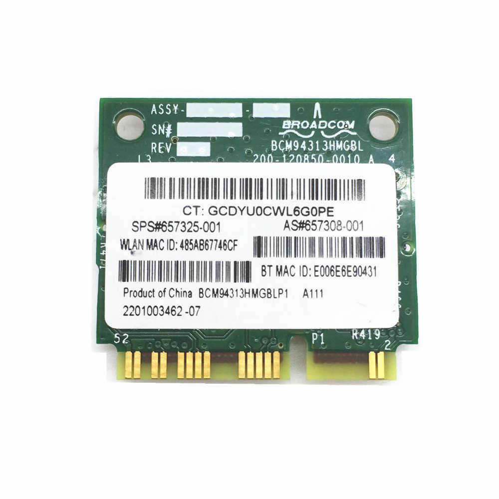 Wi-fi+BT модуль HalfSize Mini pcie для HP ЧОРНА Broadcom bcm94313hmg BRCM1051 657325-001 b,g,n 150Mbps