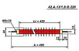 ТЕНР 79 А8/3,0 К 220 — оребрений ТЕН теплової завіси, нержавійка/вуглецева сталь, прямий, Lr=790 мм, фото 4