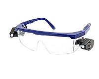 Очки защитные строительные Vita - комфорт с 2 фонариками (прозрачные)