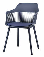 Кресло пластиковое Crocus PL синее с мягкой подушкой