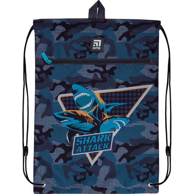 Сумка для взуття з кишенею Kite Education Shark attack K21-601M-4