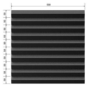 Панель з акустичного поролону «Пила» EchoFom Standart Чорний графіт 500х500х30, фото 2