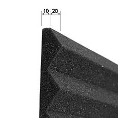 Панель з акустичного поролону «Пила» EchoFom Standart Чорний графіт 500х500х30, фото 2