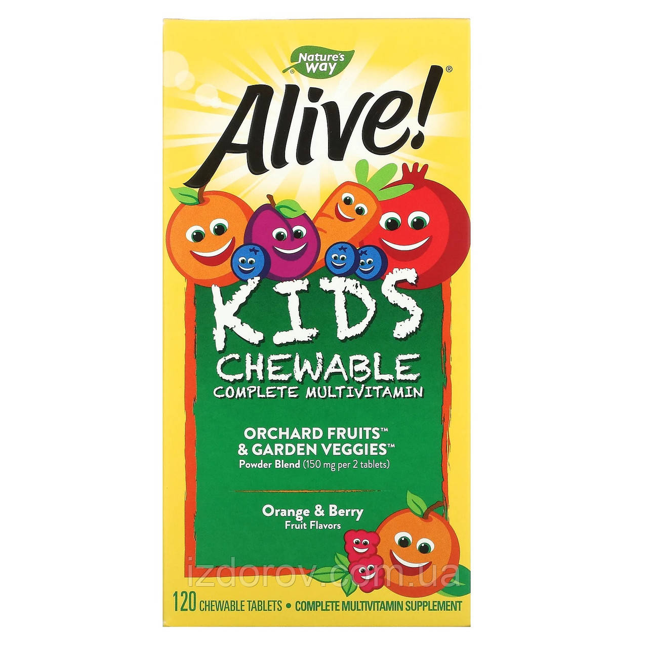 Комплекс мультивітамінів для дітей Nature's Way Alive 120 жувальних таблеток із фруктовим смаком
