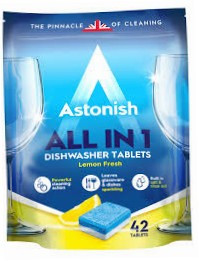 Таблетки Астоніш  Все в одному для посудомийних машин Astonish All-in-1 Dishwasher Tablets 42 шт