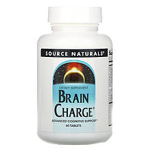 Комплекс для поліпшення роботи мозку Source Naturals "Brain Charge" з вітамінами групи B (60 таблеток)