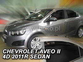 Дефлектори вікон (вітровики) CHEVROLET AVEO 4d 2011+  SEDAN (+OT) (HEKO)