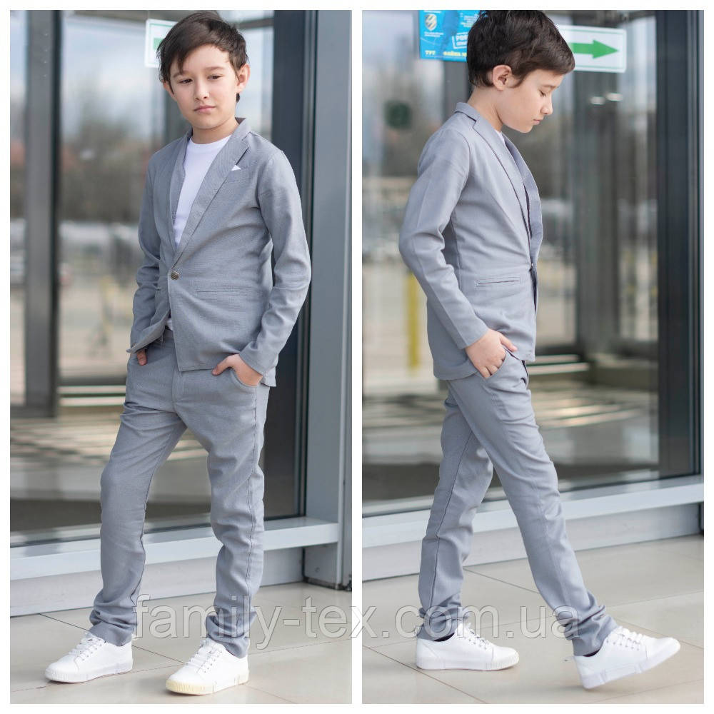 Костюм для хлопчика класичний двойка (льон), розміри на зріст 134-140, фото 1