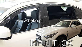Дефлектори вікон (вітровики) INFINITI II FX/QX70 5D 2008-2017R (+OT) (HEKO)