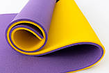 Килимок для йоги, фітнесу та спорту (каремат спортивний) OSPORT Спорт 16мм (FI-0038-1) Фіолетово-жовтий, фото 2