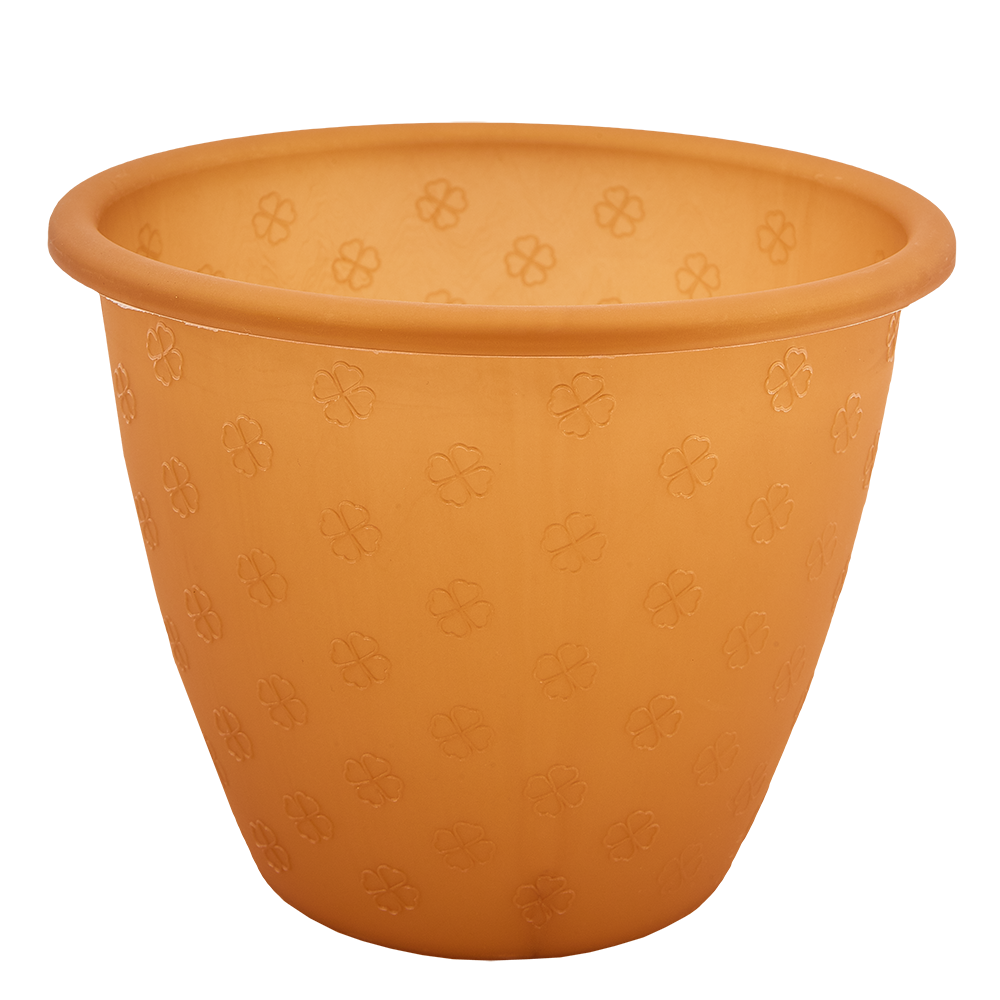 Вазон для квітів пластиковий "Верона" 6,5л круглий d27*21см бронзовий Алеана