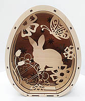 Пасхальное украшение в форме яйца "Пасхальный заяц" из фанеры
