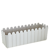 Вазон "Парканчик" балконний зі вставкою 49*16,5см біла троянда Алеана