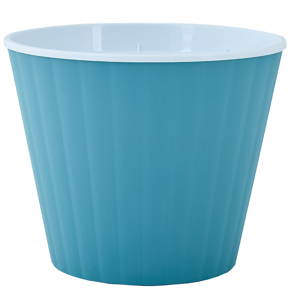 Горщик для квітів подвійний "Ібіс" 1,7л 15,7*13,0 см (сизий блакитний/білий)