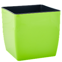 Горщик для квітів "Квадро" 14л низький квадратний 27*27*26см (оливковий)