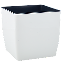 Горщик для квітів "Квадро" 14л низький квадратний 27*27*26см (біла троянда)