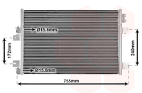 Радиатор кондиционера CHRYSLER SEBRING; DODGE AVENGER; JEEP COMPASS, PATRIOT 2.0-2.7 08.06-