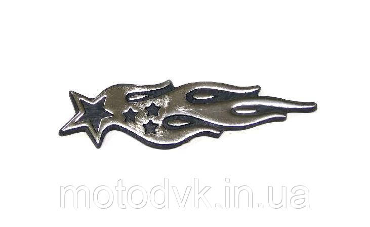 Наклейка на мотоцикл пластмасова свиня-зірки хром