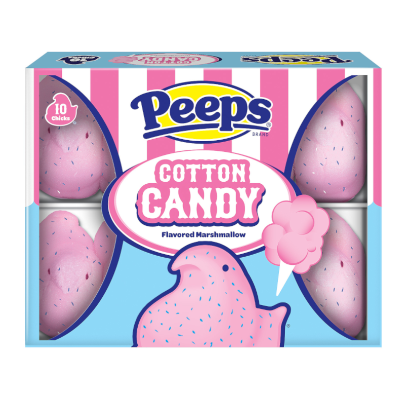 Птички с маршмеллоу Peeps Cotton Candy 10 chicks 85g