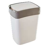 Відро Євро для сміття 10л 24*19*32см біла троянда/какао Алеана