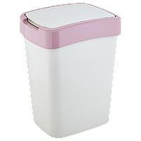 Відро Євро для сміття 10л. (біла троянда/фрезія)