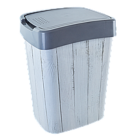 Відро Євро для сміття з дек. 10л. (сірий, Декінг)
