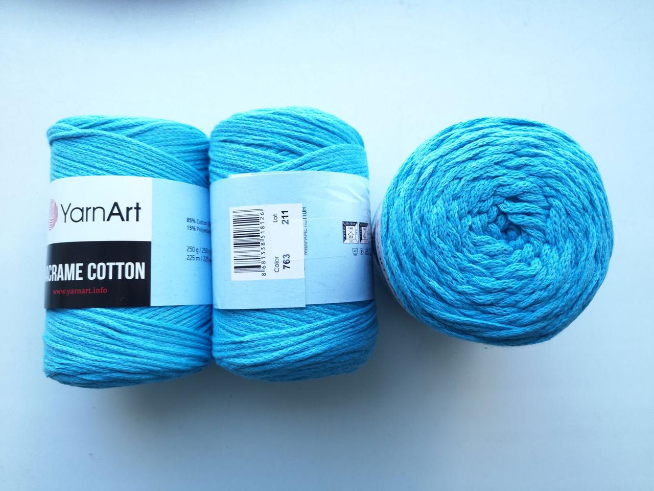 Пряжа YarnArt Macrame Cotton Ярнарт Макраме Коттон колір 763 бірюзовй