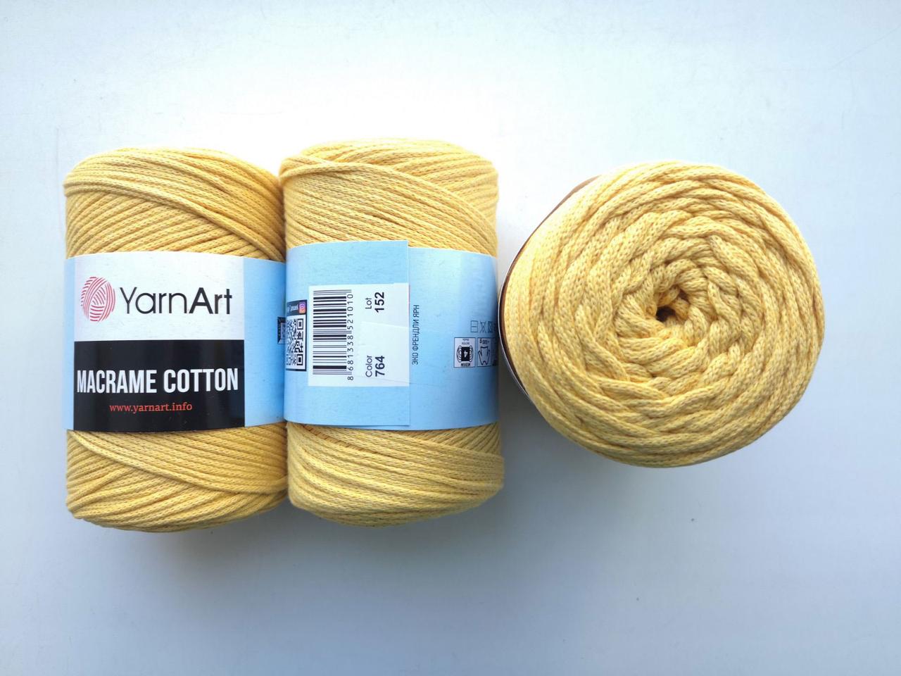Пряжа YarnArt Macrame Cotton Ярнарт Макраме Коттон колір 764 жовток, 1 моток 250г