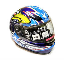 Мотошолом інтеграл DVKmoto KY-115 Fiberglass синій, розмір L