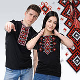 Чоловіча футболка на короткий рукав чорного кольору машинної вишивки «Отаманська», фото 5
