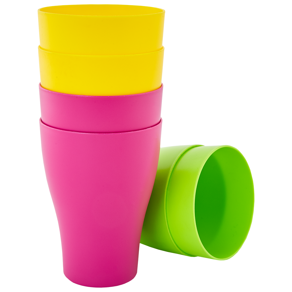 Набір пластикових чарок 0,075л 6 шт (яскравий мікс) Алеана