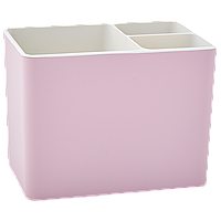 Підставка прямокутна для столових приладів "Плюс" пластикова 16*10*12см фрезія/біла троянда