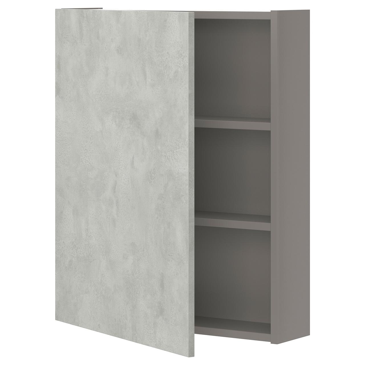 IKEA ENHET Шкаф Навесной с 2 Полками / Дверцей, Серый / Под Бетон ...