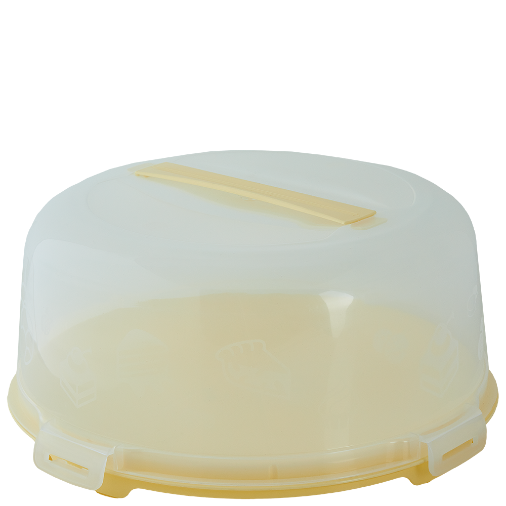 Тортівниця кругла (жовта/прозорий)