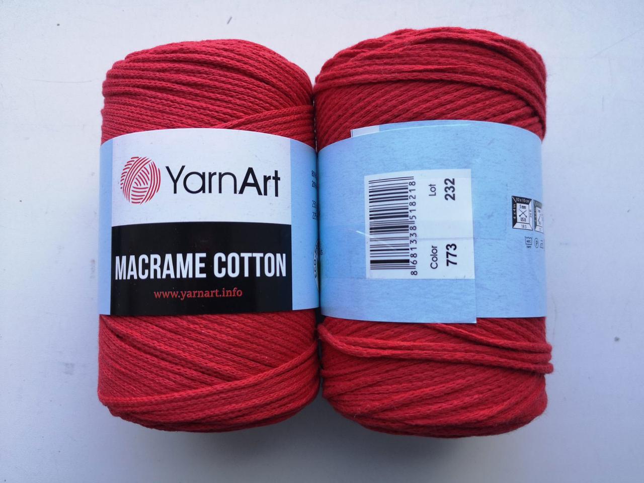 Пряжа YarnArt Macrame Cotton Ярнарт Макраме Коттон колір 773 червоний, 1 моток 250г, фото 1