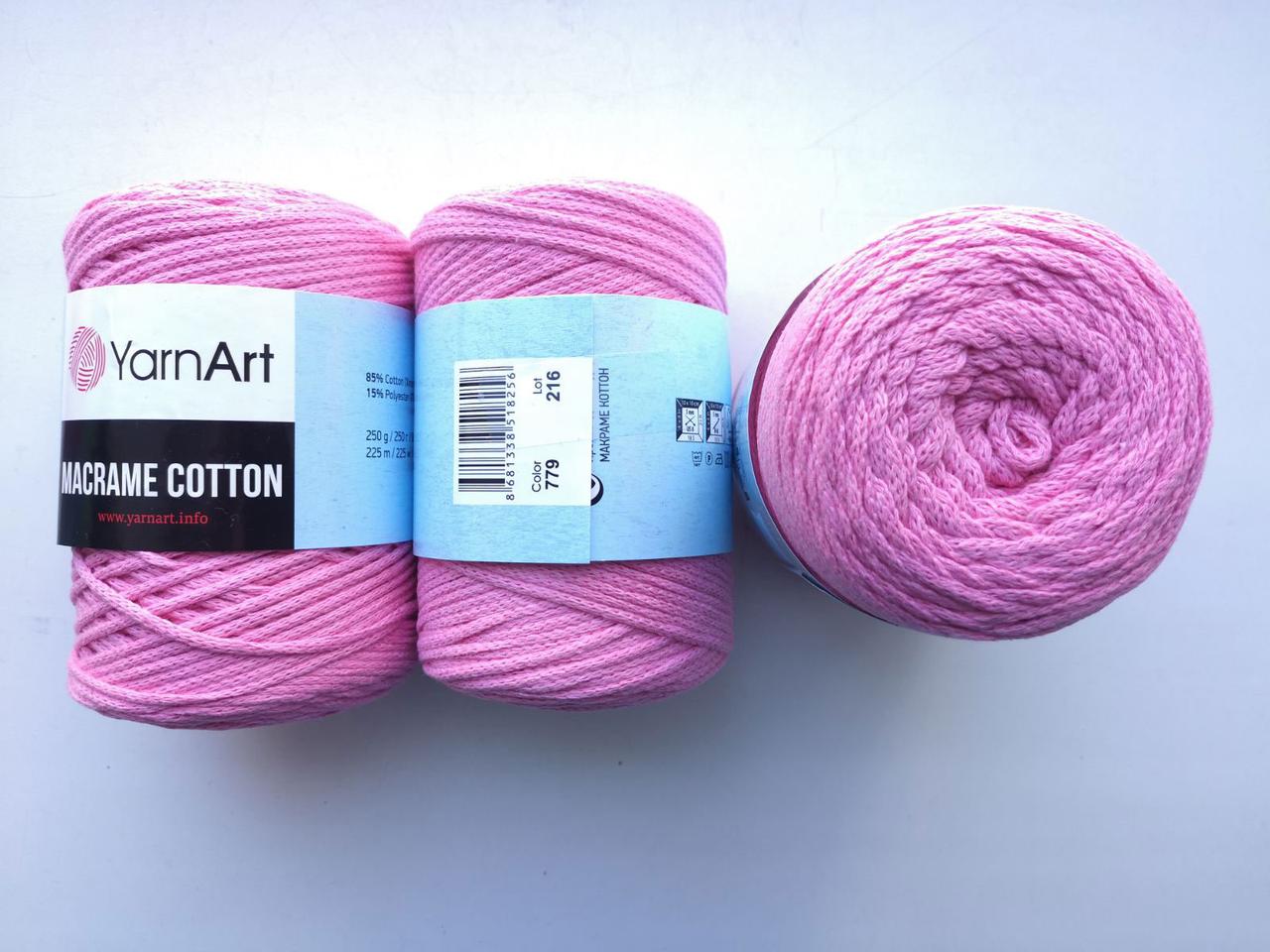 Пряжа YarnArt Macrame Cotton Ярнарт Макраме Коттон колір 779 рожевий
