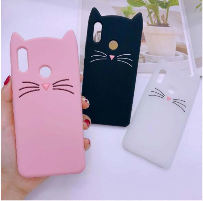 3D Чохол для Huawei Y7 2019 Котик з вушками і вусиками
